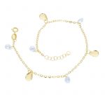 bracciale gocce charm in oro giallo 18kt con cristalli artificiali