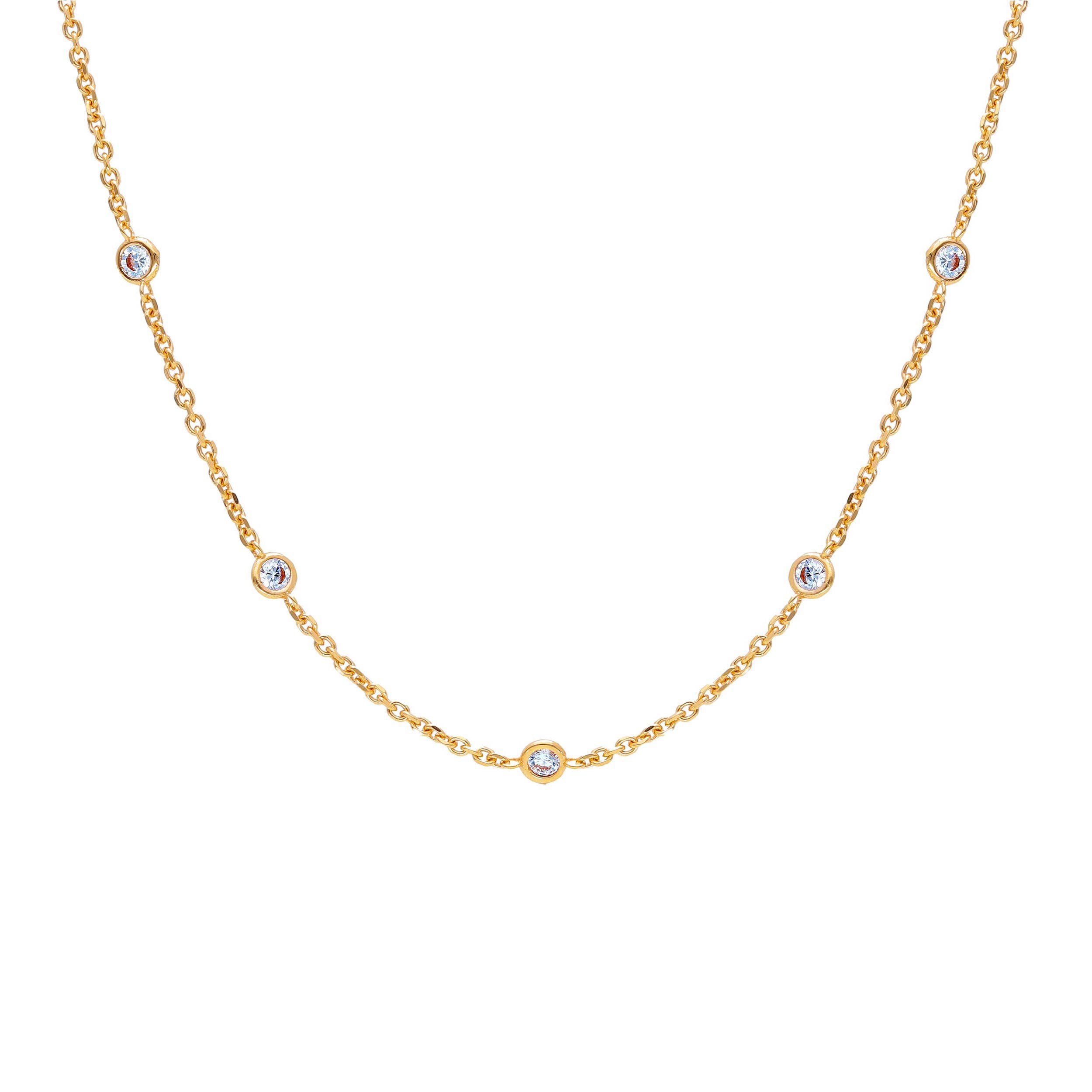 Girocollo in Oro Giallo 18kt Con Zirconi