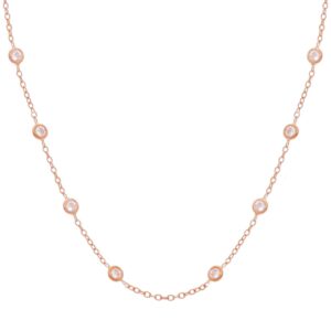 girocollo in oro rosa18 kt con zirconi