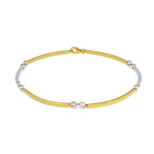 bracciale da uomo in oro giallo e oro bianco 18 Kt