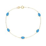 bracciale in oro giallo 18 kt con turchese