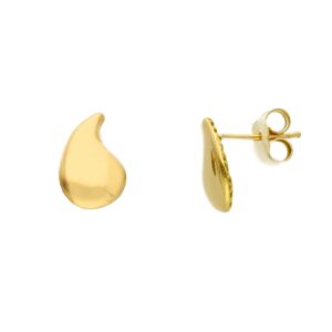orecchini a lobo in oro giallo 18 kt a forma di goccia
